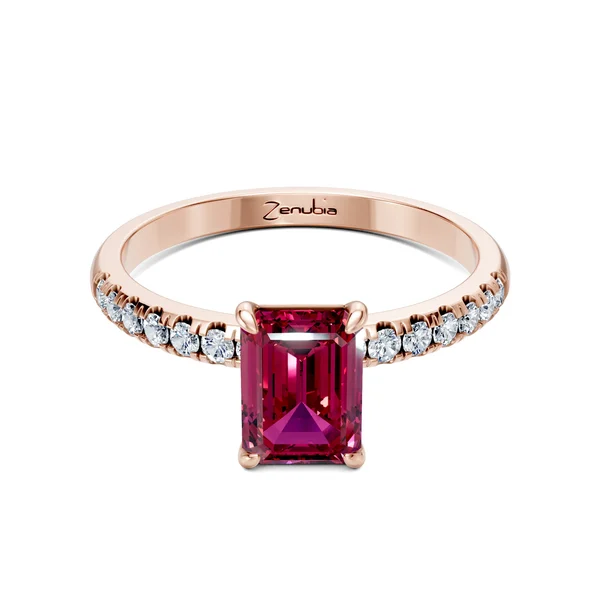 Zenubia_Schmuck_Winterthur_Verlobungsring_FLORA_front_Rosegold