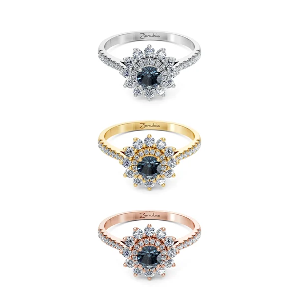 Dooris_3erKombi_Dooris-Verlobungsring_Zenubia_Weissgold_Gelbgold_Rosegold_Platin